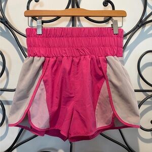 Vibrant Pink and Gray Women's Athletic Shorts